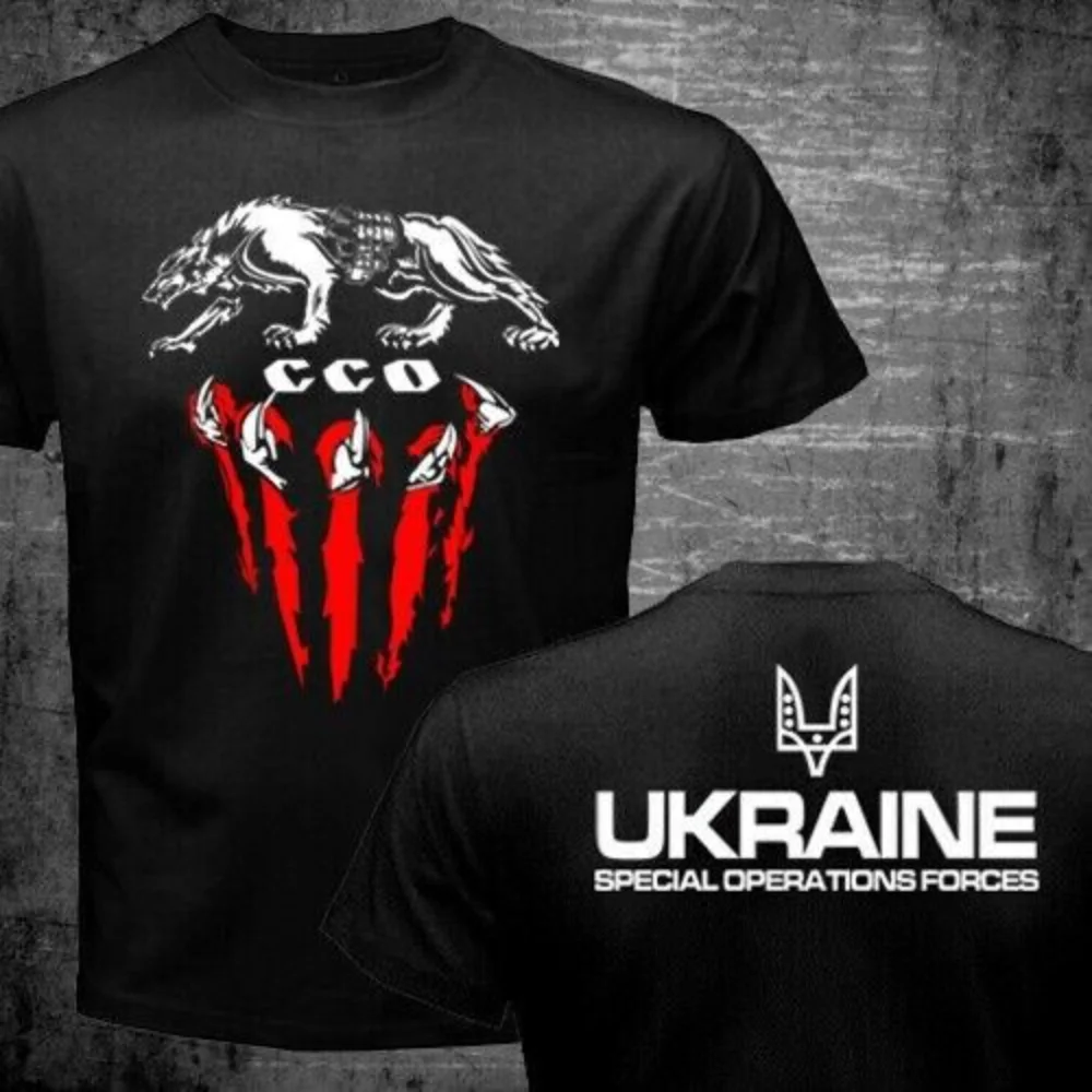 

Ukraine Special Operations Forces Wolf Military Army Men T-Shirt Short Sleeve Casual Cotton O-Neck Summer Shirt