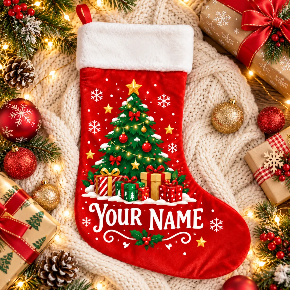 Personalized Name Christmas St - Christmas Stocking Hanging ulasan dan harga