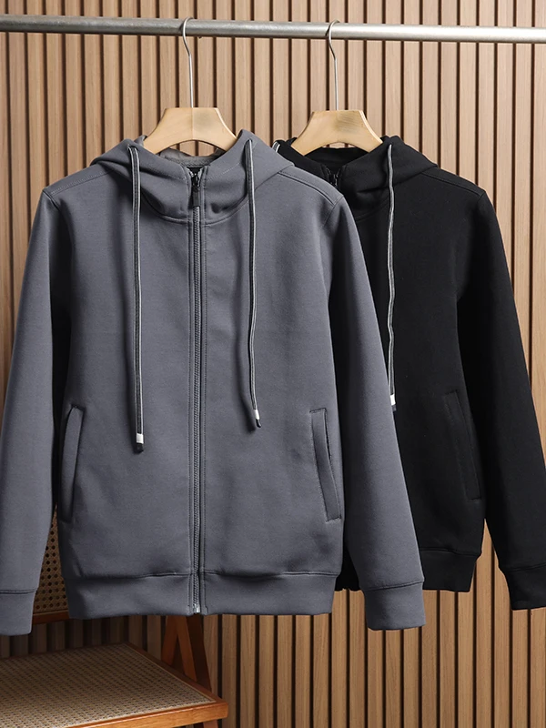 

Повседневная спортивная куртка с капюшоном на молнии, мужская универсальная свободная теплая толстовка, верхняя одежда, модная верхняя одежда из полиэфирного волокна с длинными рукавами