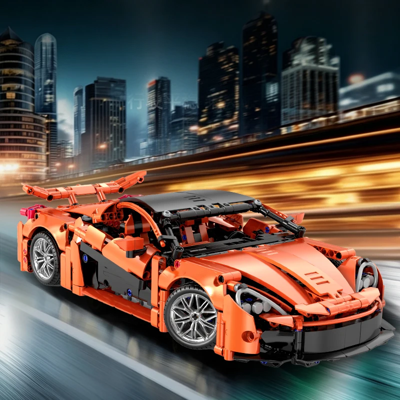 

НОВИНКА 2026: Конструктор MOC 1:14 «Оранжевый спортивный автомобиль», подходит для 14+, сложная сборная модель, украшение для дома и подарок