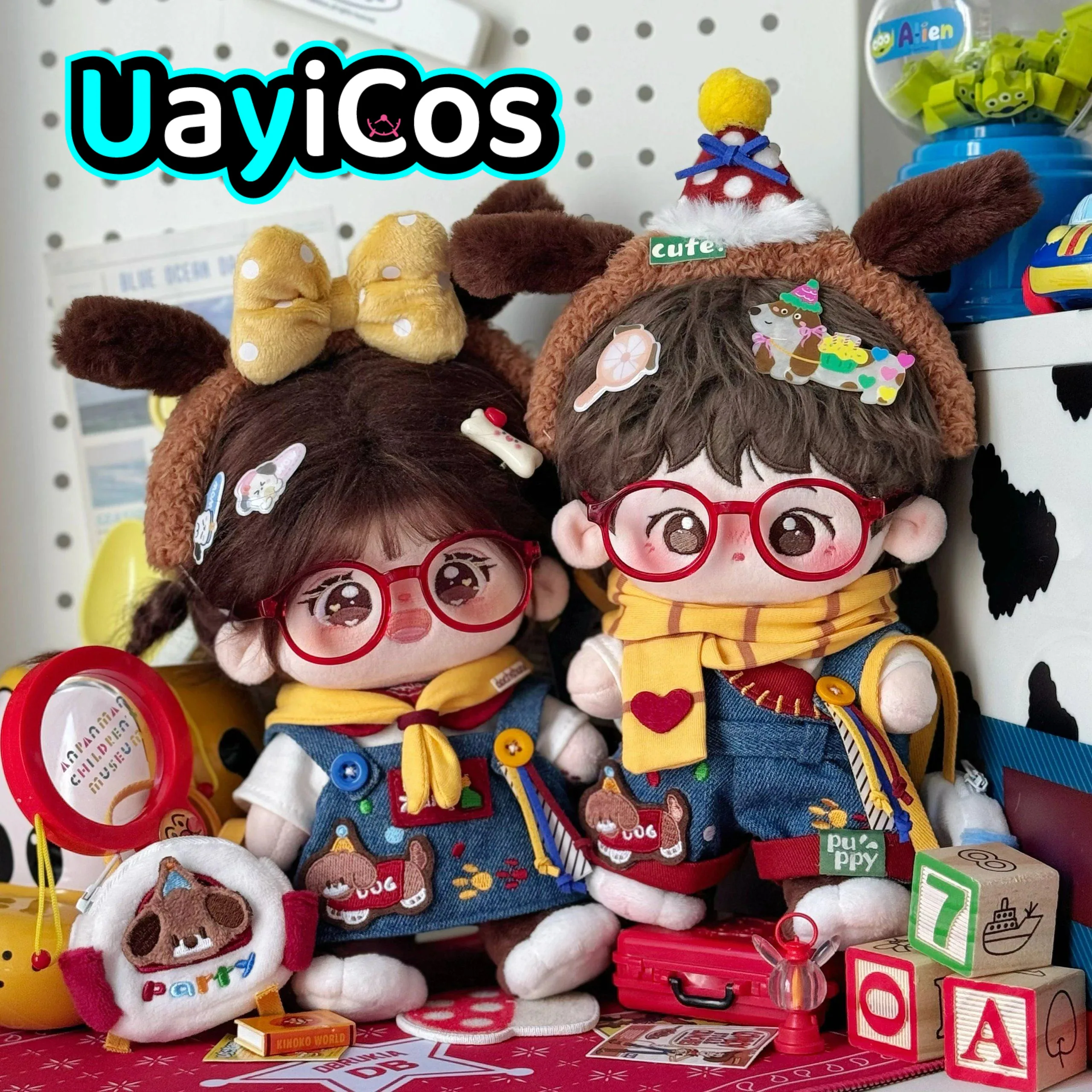 

In stock 20cm Doll Clothes Puppy Club Animal Cartoon Clothing Bag Shoes Suit Costume Stuffed Plushies Doll Anime Toy Kids Cospla