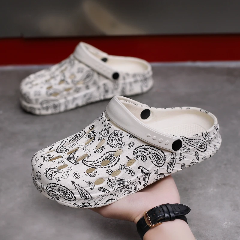 Men's Hollow-Out Trendy Outdoor Beach Sandals with Thick Soles for Couples