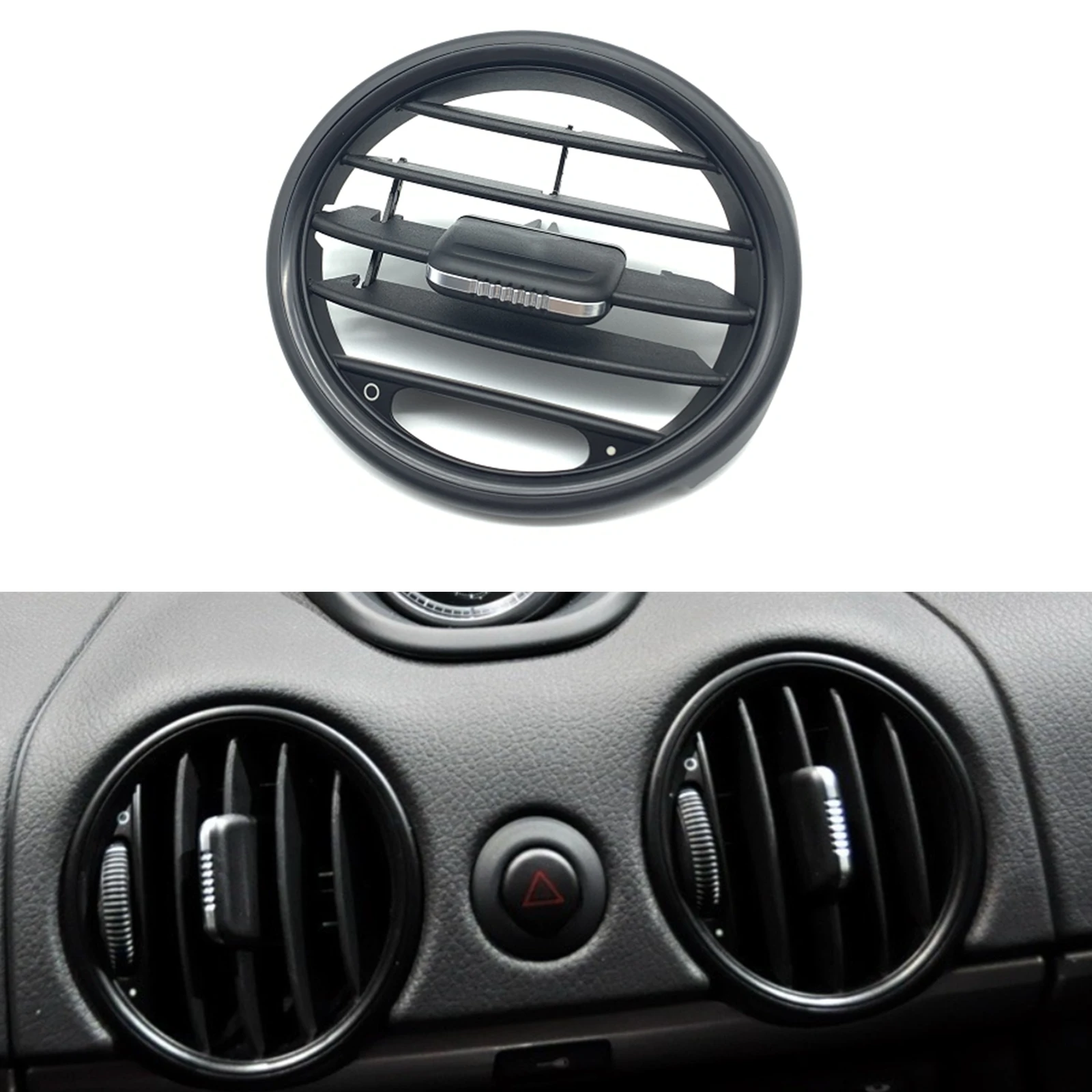 

1pcs Car Interior Dashboard A/C Air Vent Outlet Grill For Porsche Cayman Boxster 987 2006-2012 Chrome-Black/Gray Duct Frame Trim