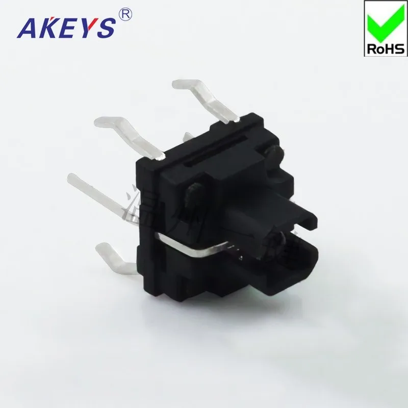 10PCS TS-H001 6*6 Illuminated tact switch 4 pin DIP type vertical with column push button switch black button TS-LS-001