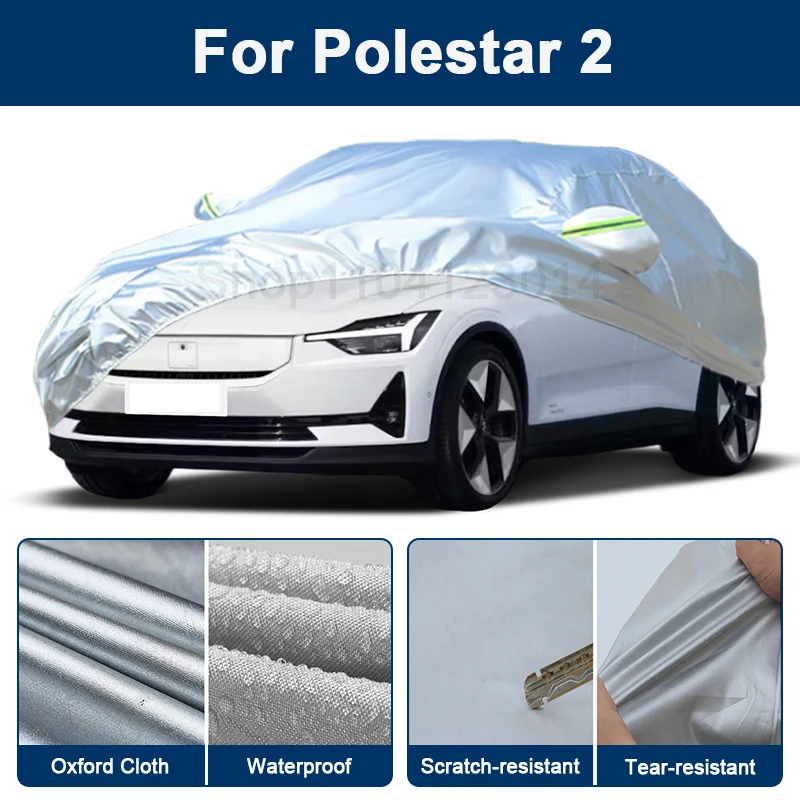 

Outdoor Full Car Cover For Polestar 2 with Reflective Strips Waterproof Snowproof Dustproof UV Protection Exterior Accessories