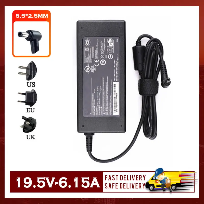 19.5V 6.15A 120W 5.5Mm * 2.5Mm AC Adapter Cho MSI A120A010L A12 K650D-i5 Máy Tính Xách Tay Power Adapter sạc