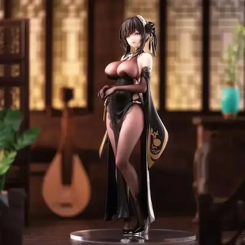 27cm Azur Lane Anime Figure Zhenhai Peripheral Model Gk Sexy Cheongsam Beautiful Girl Desktop Ornament Collect Toy Kids Gift