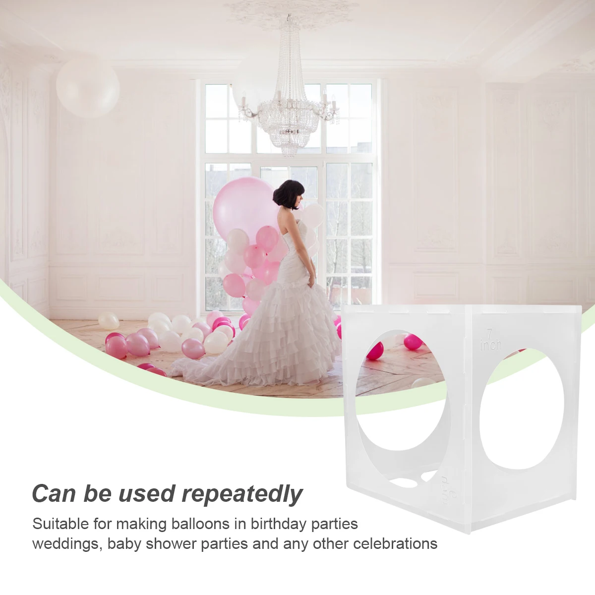 

1pc Balloon Size Measuring Holes Transparent Plastic Foldable Party Decoration Wedding Balloon Measurement Tool