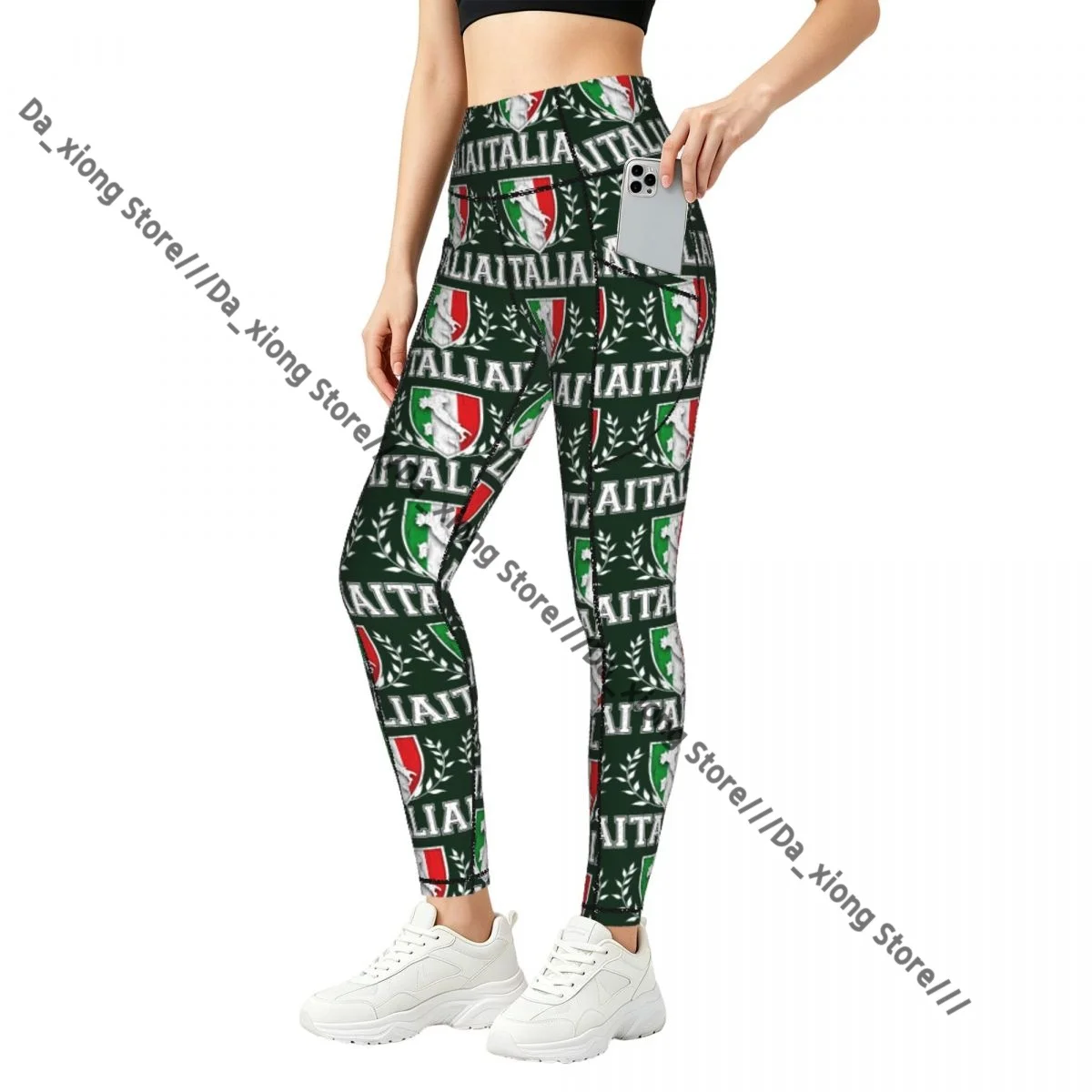 

Italy Flag Yoga Pants Women Elastic Soft Gym Workout Trousers