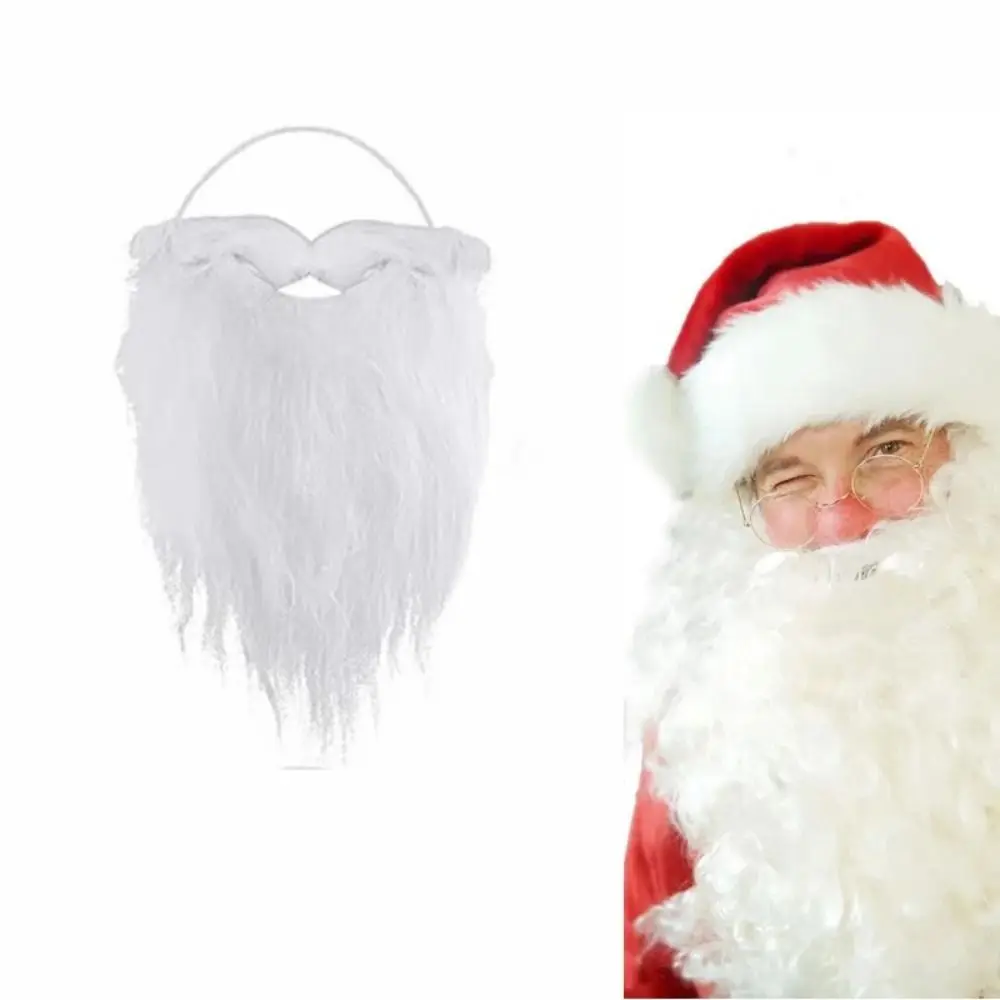 

1pcs Funny Disguise Santa Santa Claus Beard Christmas Cosplay Costume Prop White Beard Xmas Party Santa Beard Costume Xmas