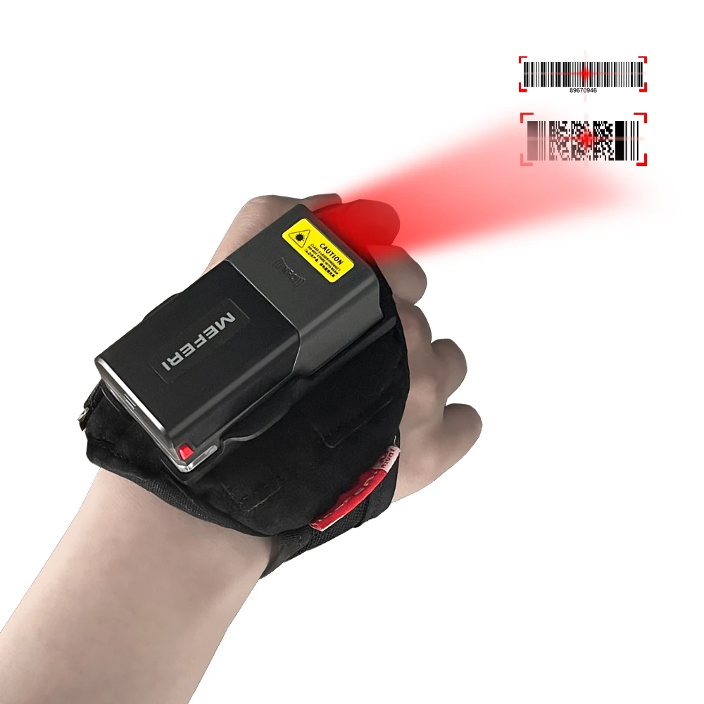 MS300R NFC Wireless vivavoce piccolo scanner indossabile scanner da dito portatile mini scanner di codici a barre ad anello per magazzino