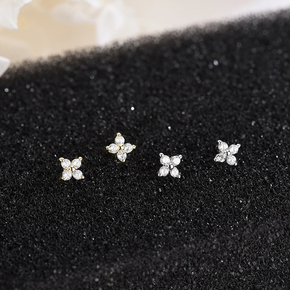 Trendy Nette Süße Blume Zirkon Stud Ohrring Für Frauen Klassische Glänzende Stud Ohrringe Mode Kleine Ohr Weiblichen Schmuck