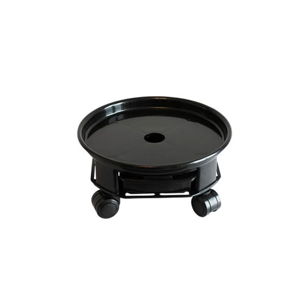 

360-degree Rolling Movable Flower Pot Tray Heavy Duty Round Flower Pot Mover Stable with Water Tray Flower Planter Stand