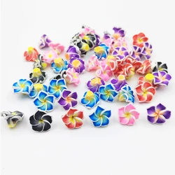10PCS 15MM Plumeria Polymer Clay Flower Beads DIY Hawaiian Jewelry Craft Making Earrings Hairpin Accessories Material