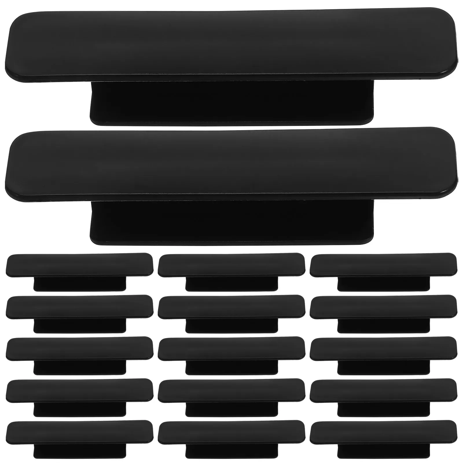 20Pcs Adhesive Cabinet Pulls Self Stick Drawer Handles Modern Minimalist Design Strong Adhesion for Wardrobe Bookcase Glass Door