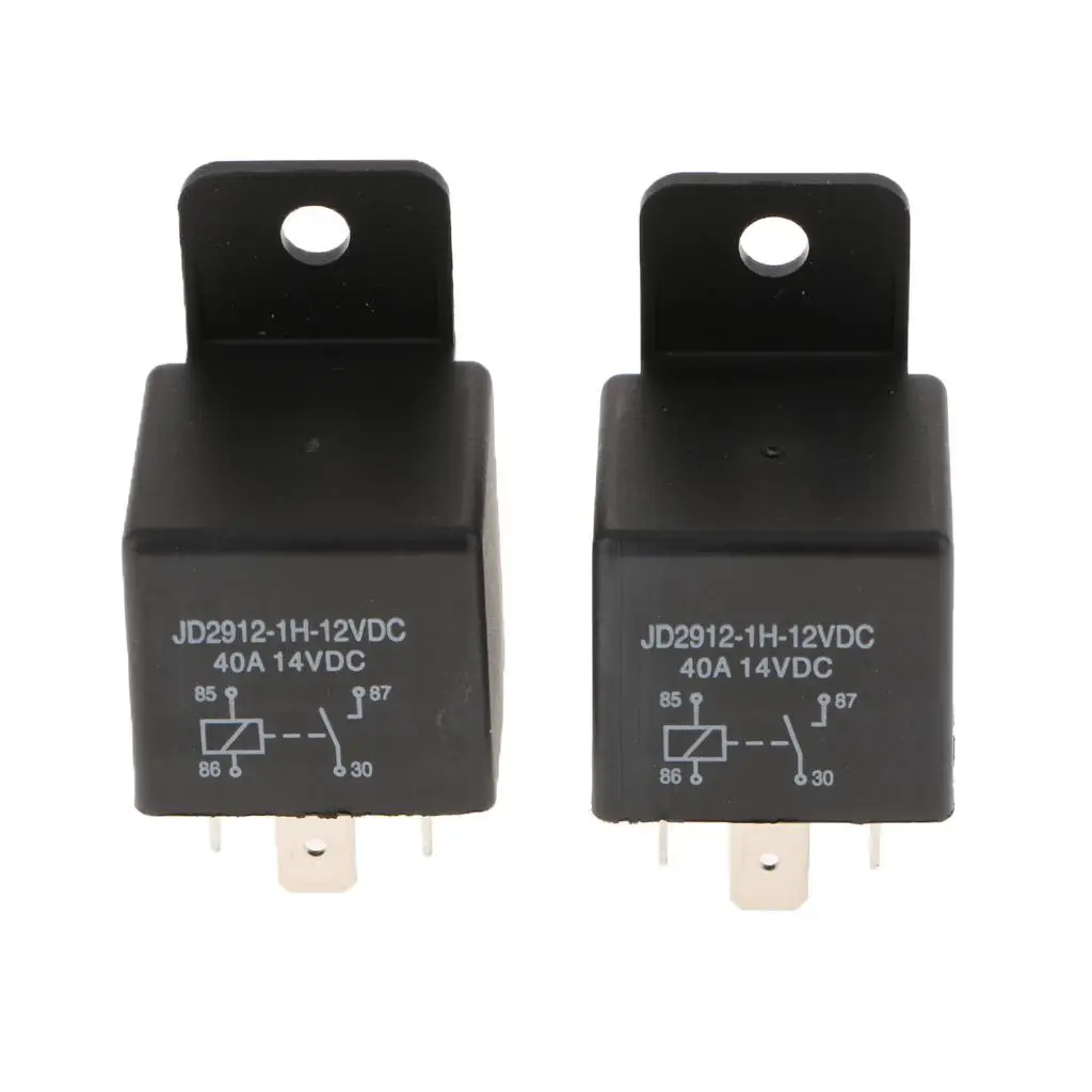 2Pcs Car Motor Automotive DC 12V 40A 40 AMP SPST Relay 4 Pin 4 P Heavy Duty