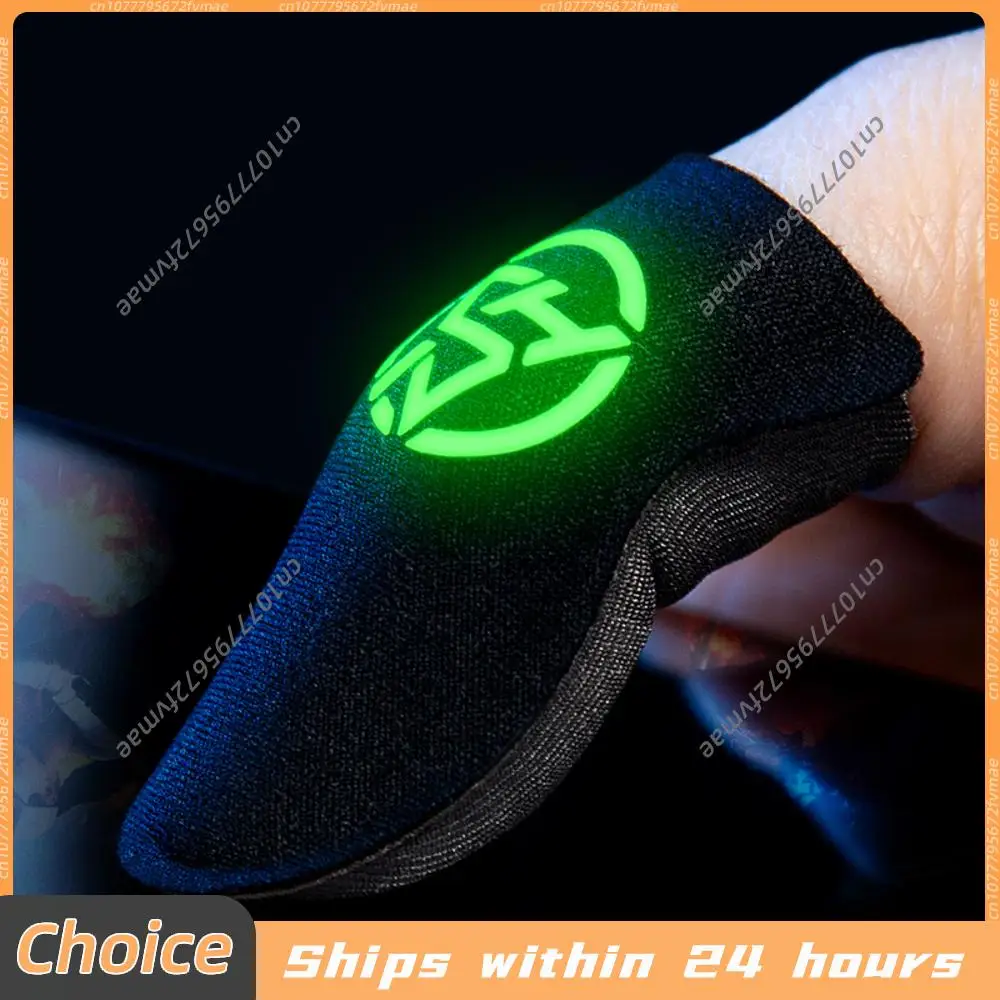 1 Pair Game Finger Cover Breathable Sweat Proof Luminous Gaming Finger Thumb Sleeve Anti Slip 0.3mm Ultra-thin for PUBG Mobile