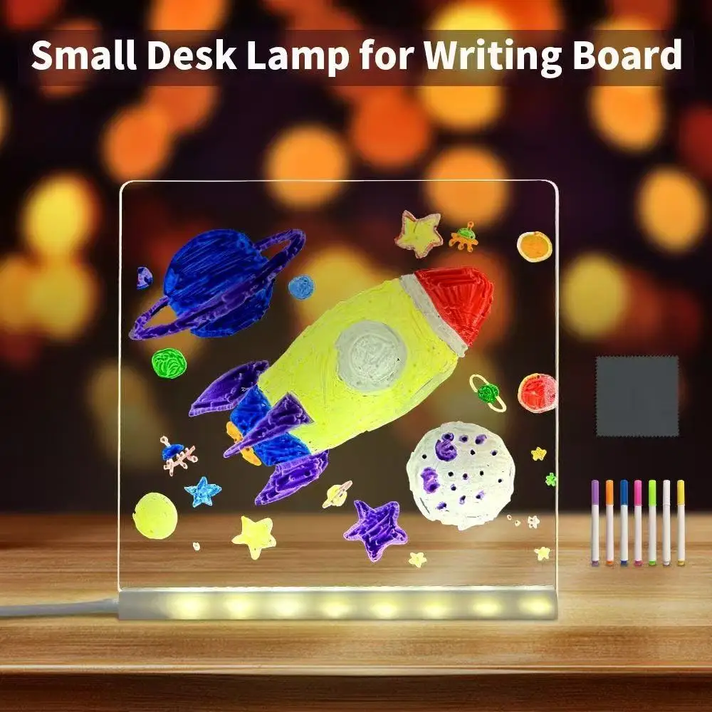 LED-tekentafel DIY-acrylbord met kleurpennen LED-notitiebord Tekenspeelgoed voor kinderen Lichtgevend Wordpad-schoolbord met nachtlampje