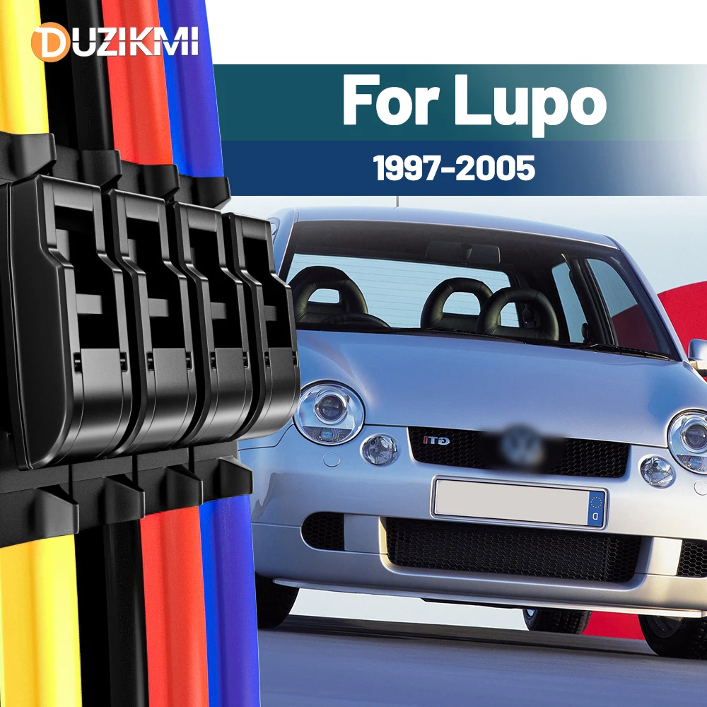Für VW Lupo 1997-2005 1998 1999 2000 2001 2002 2003 2004 2 Stück Frontscheibe Scheibenwischerblätter Rot Blau