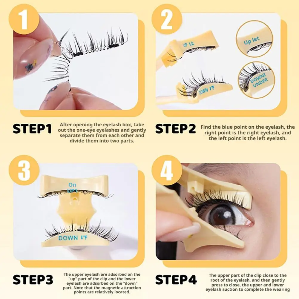 رموش صناعية مغناطيسية بدون غراء رموش مغناطيسية قابلة لإعادة الاستخدام أداة مكياج أنيمي طبيعية رموش سميكة #5