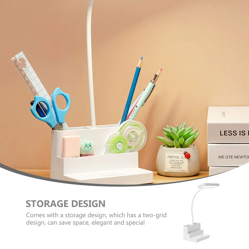 

LED Desk Lamp Touch Foldable White USB Rechargeable Reading Light Warm Night Study Small Bedroom Decor Home Office