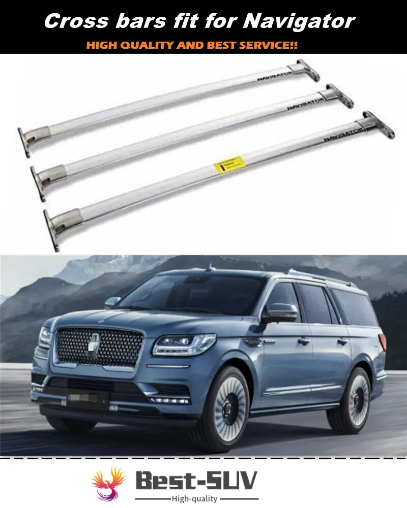 3Pcs Fits for Lincoln Navigator 2018-2021 Roof Rail Rack Cross Bar Crossbar