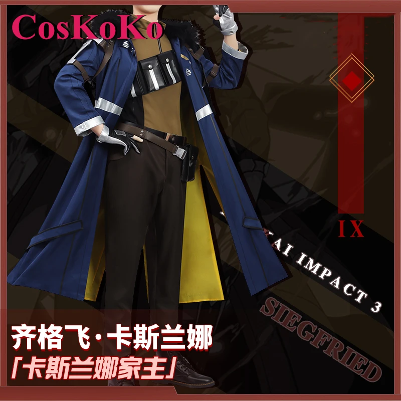 CosKoKo Siegfried Kaslana Cosplay Anime Game Honkai Impact 3rd Costume Fashion Handsome Combat Uniform Men Role Play Clothing