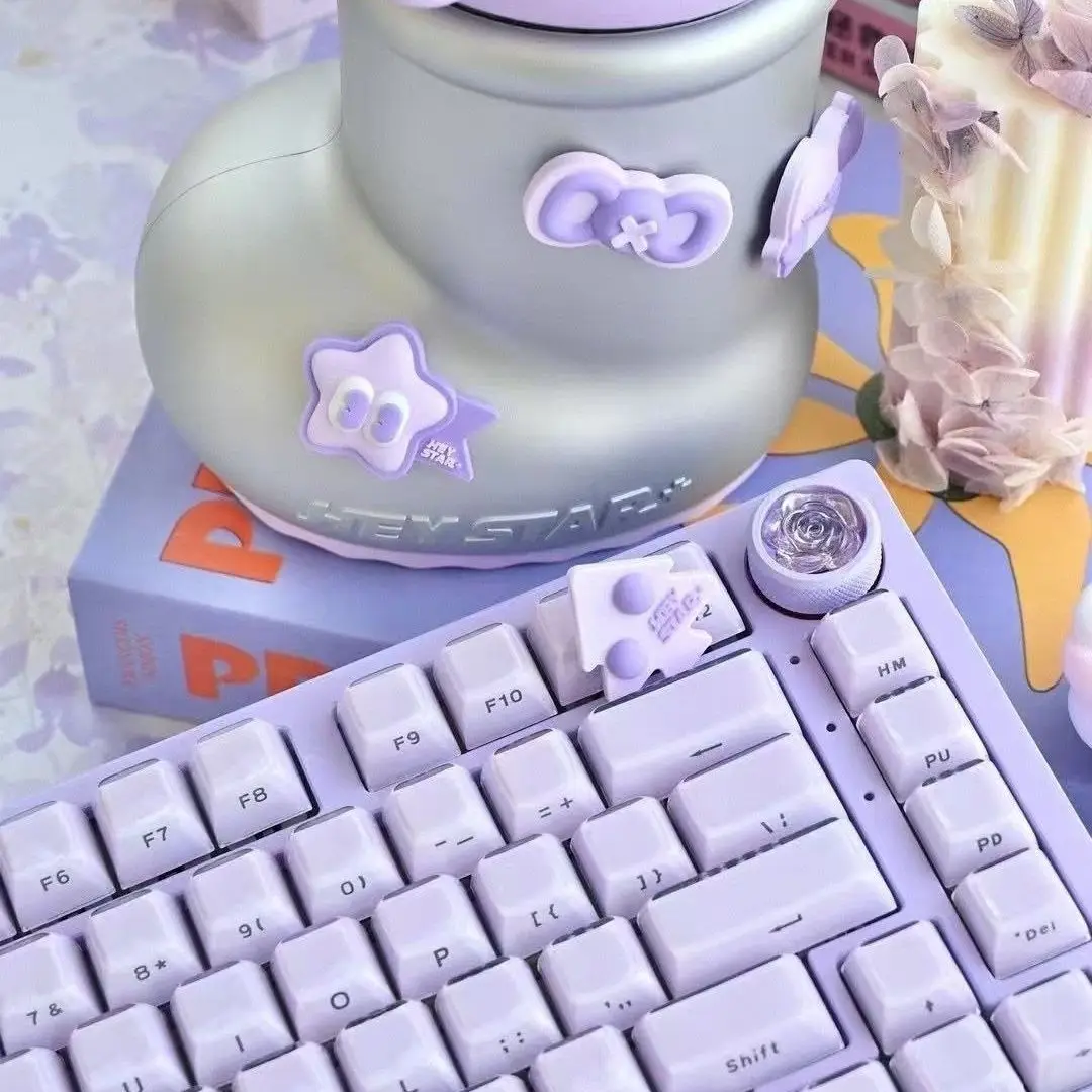 Purple jelly crystal side engraved OEM height mechanical keycap 113 keys