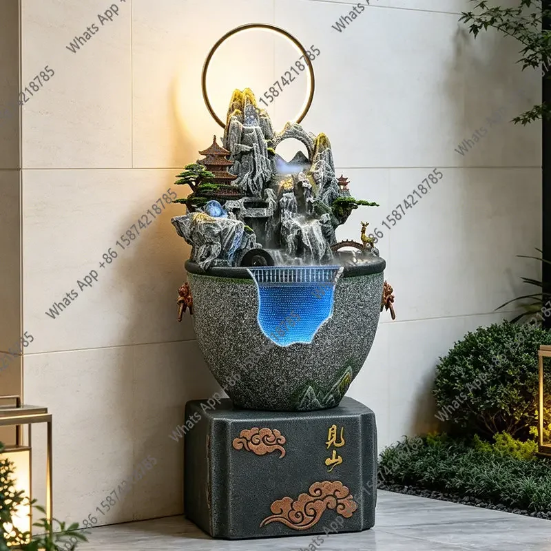 N65 Garden rockery flowing water fountain ornament circulating water living room garden entrance floor water wheel ornament
