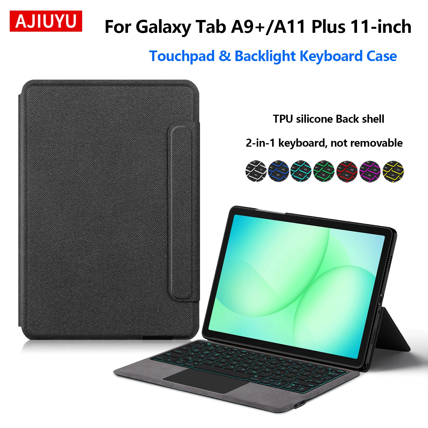Keyboard Case For Samsung Galaxy Tab A11 Plus 2025 A11+ A9+ A9 Plus 11 Inch Tablet Magic Smart Keyboard Cover TouchPad Backlight