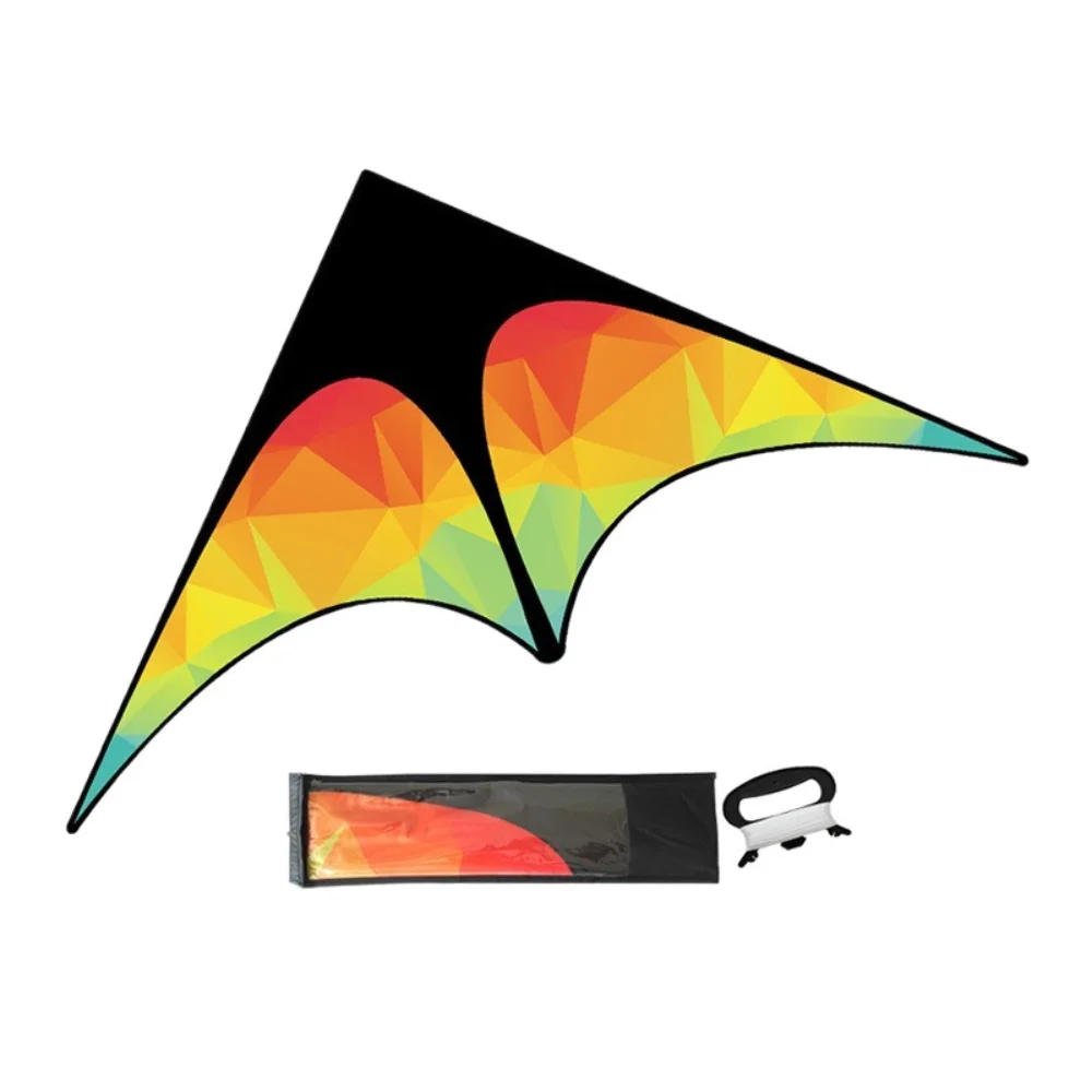 Colorful Double-tailed Large Delta Kite Long Tail Good Flying Easy to Fly Kite with 50 Meter Line Children‘s Kite Kid & Adult