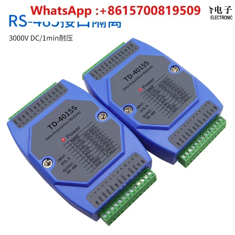 PT100 temperature collector module thermal resistance to RS485 modbus industrial grade 8 channels