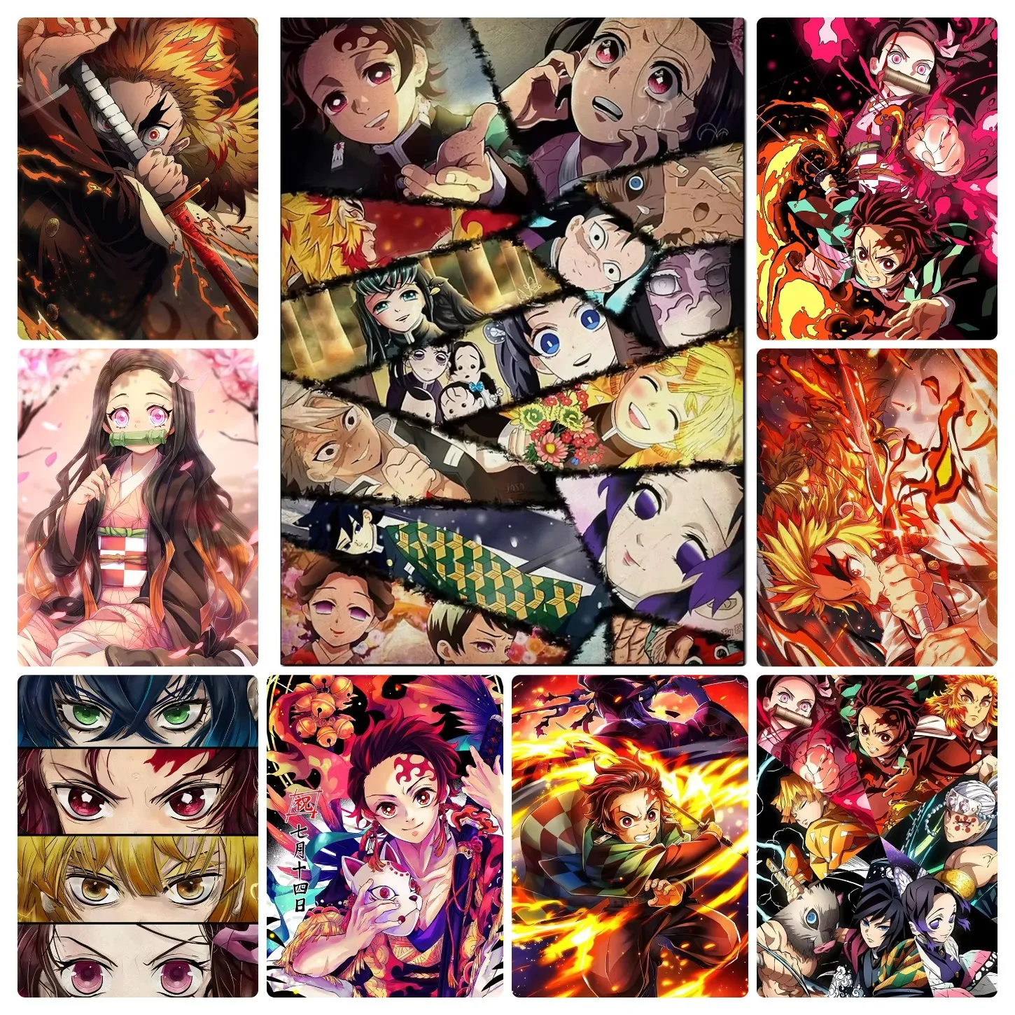 1000/500 Teile Puzzles Demon Slayer Tanjiro Nezuko Anime Heimdekoration Spiele Landschaftspuzzles Lernspielzeug Geburtstagsgeschenke