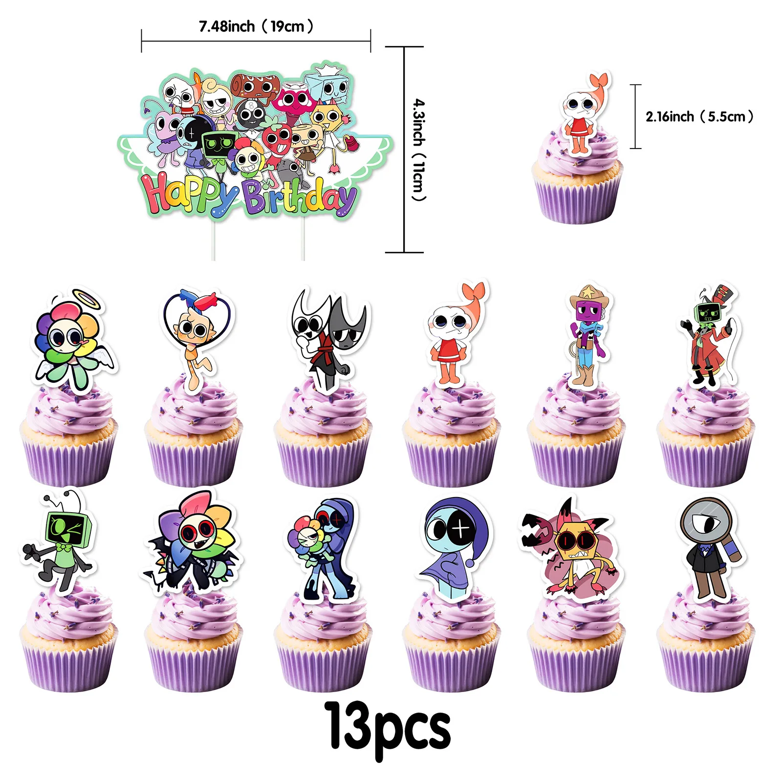 Dandy\'s World Cute Dandy Horror Game Party Supplies Decorations Balloon Banner Cake Topper Kid Children Gift Birthday Shower
