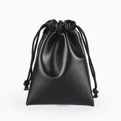 BGreen PU Leather Soft Headphone Headset Bag Makeup Earphone Cable Gadget Storing Drawstring Bag Pouch