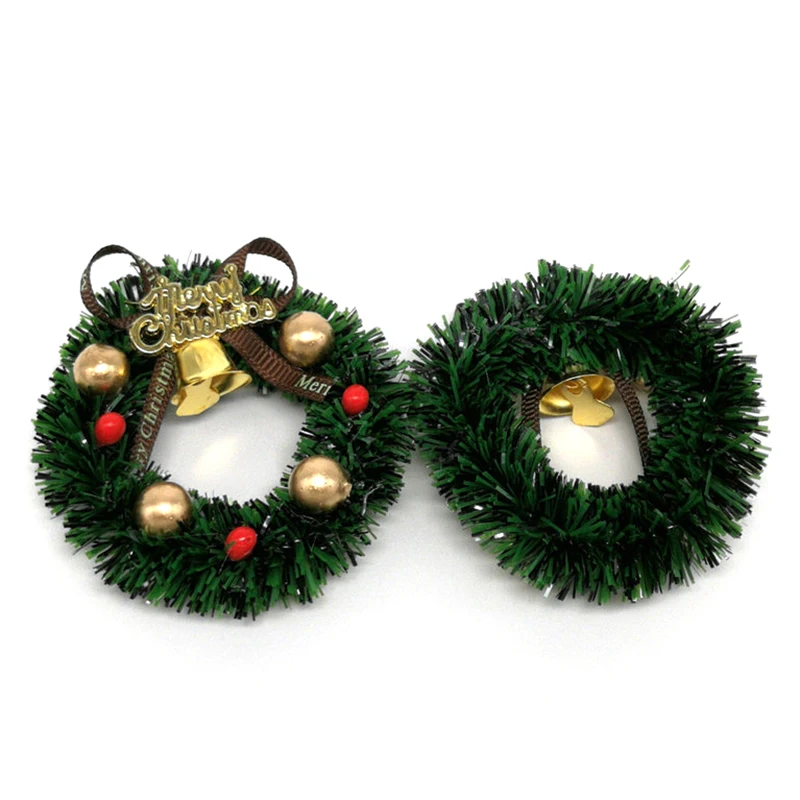 1 Pcs 6CM Miniature Wreath Doll House Christmas Tree Wall Decoration Accessories