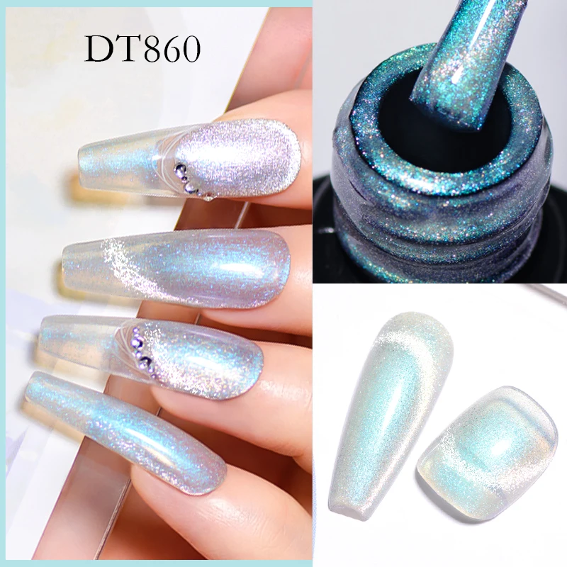 MEET ACROSS 7ml Brilhante Magia Luar Gel Magnético Unha Polonês Rosa Roxo Glitter Soak Off UV Gel Nail Art Manicure Vernis