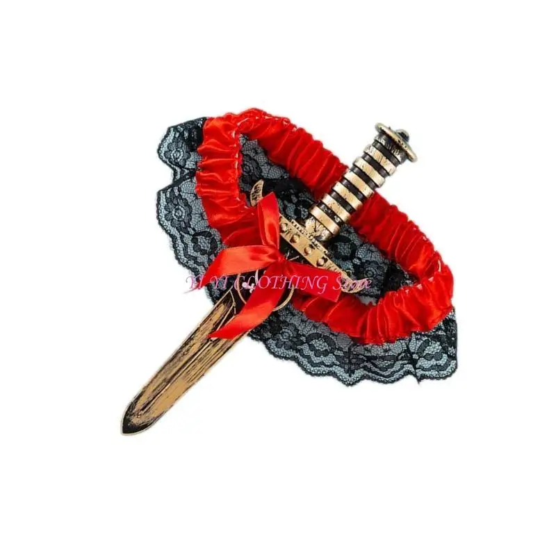 Bowknot Strumpfgürtel für Frauen Oberschenkel Strumpfband Harness Strumpfband für Cosplay Party Nachtclub Dame Kostüm Dekore