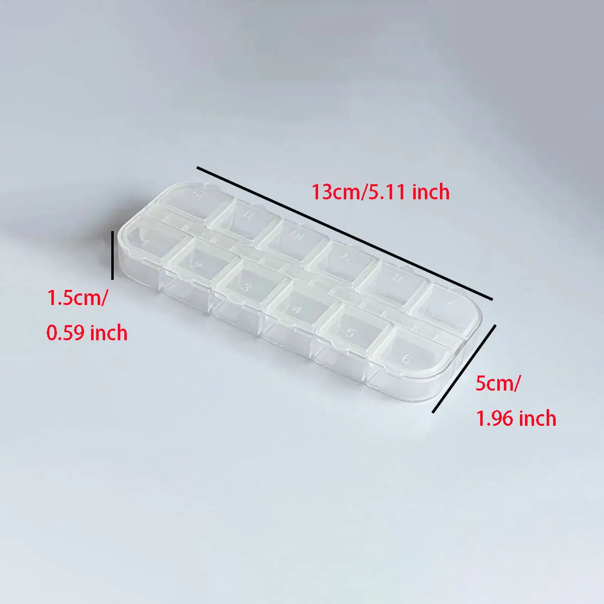 12 Grids Plastic Display Box Jump Rings Storage Case 13cm Dividing Sorting Container with Cover DIY Handwork Materials Organizer