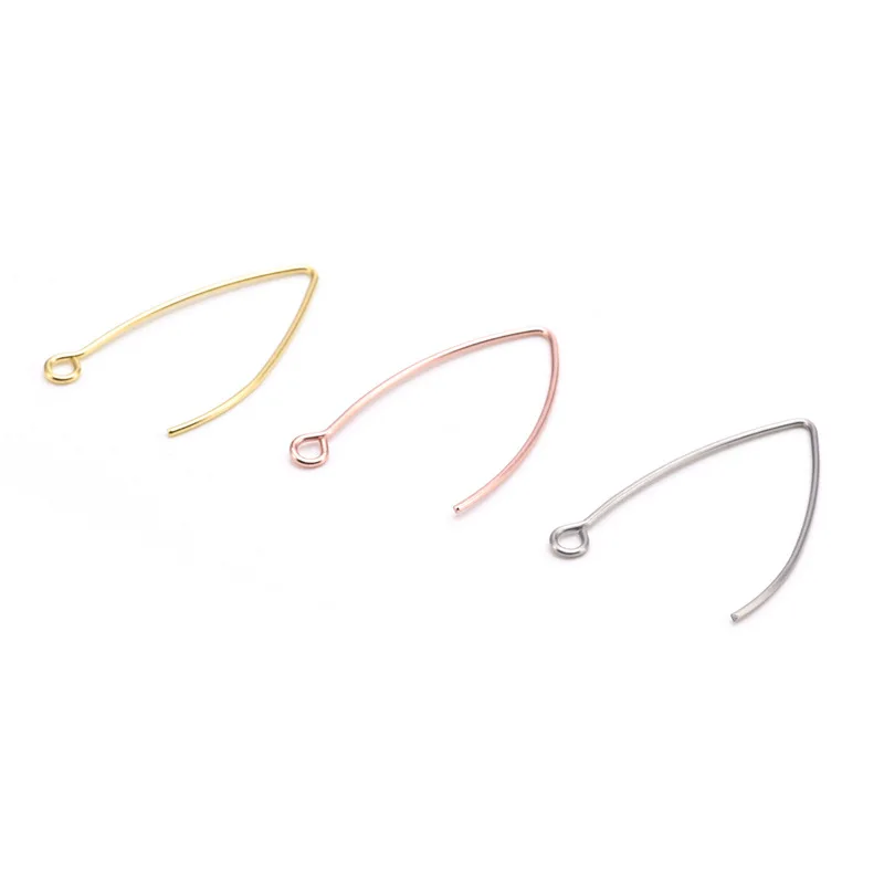 20Pcs Stainless Steel Gold Plated V-Shape Ear Wires Drop Earrings Hooks For Diy Boho Earrings Part Jewelry Making Findings