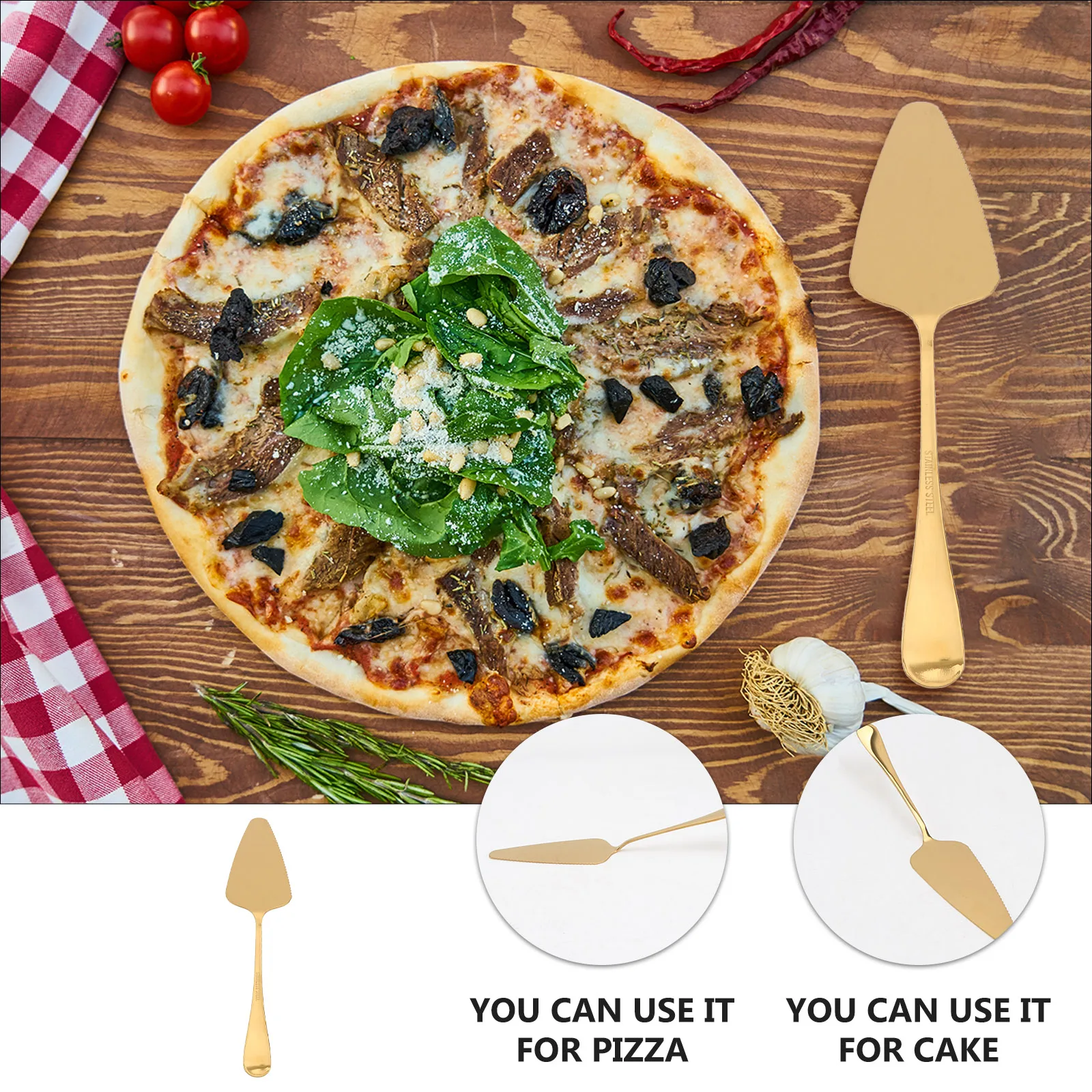 

2Pcs Pizza Cake Shovel Stainless Steel Serrated Edge Ergonomic Design Easy Clean Multifunctional Kitchen Baking Tool Cutter