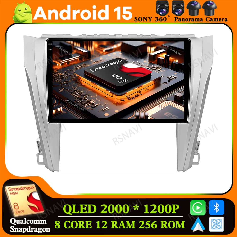 

Android 15 For Toyota Camry 7 XV 50 55 2011 - 2014 GPS Car Radio Qualcomm DSP 4G LTE 5G WIFI Viedo Player Multimedia Navigation