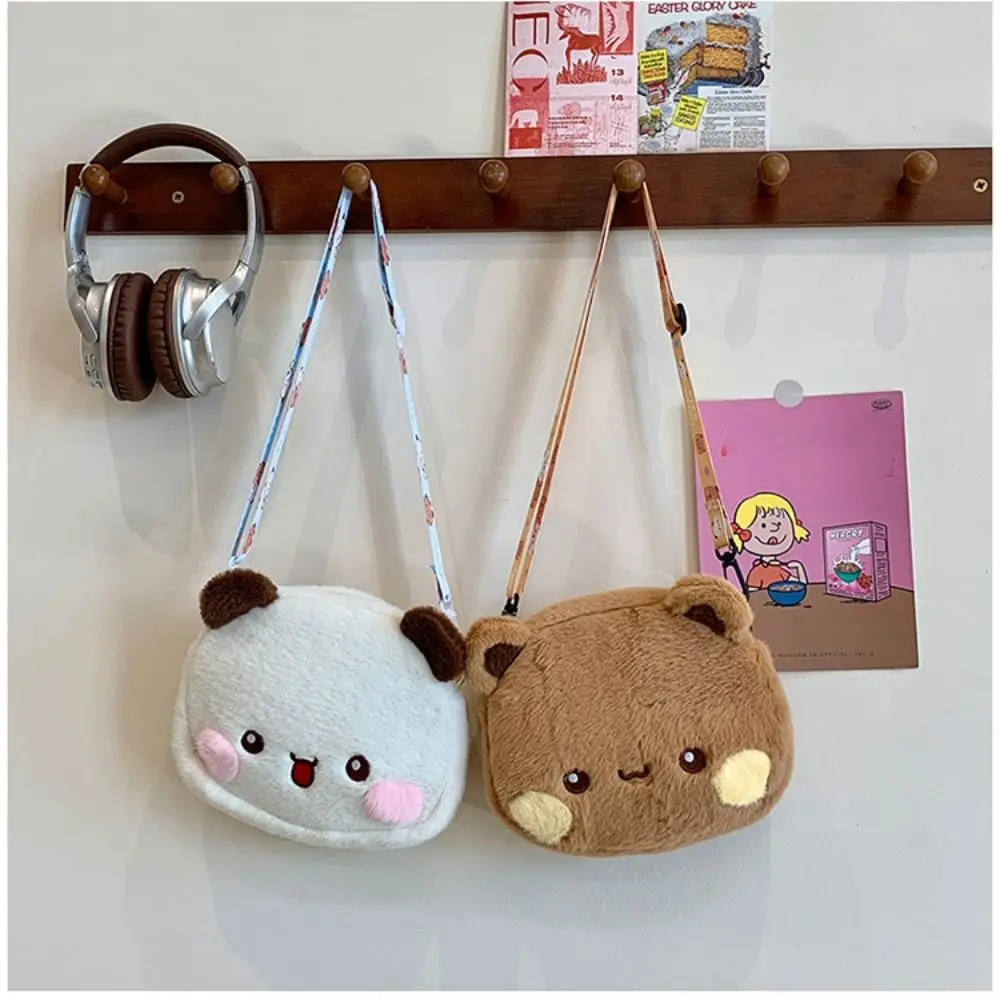 Cute Bear Crossbody Bag Kawaii Anime Bear Figure Bag Fashion Versatile Cartoon Plush Shoulder Bags For Women Girls - view 2