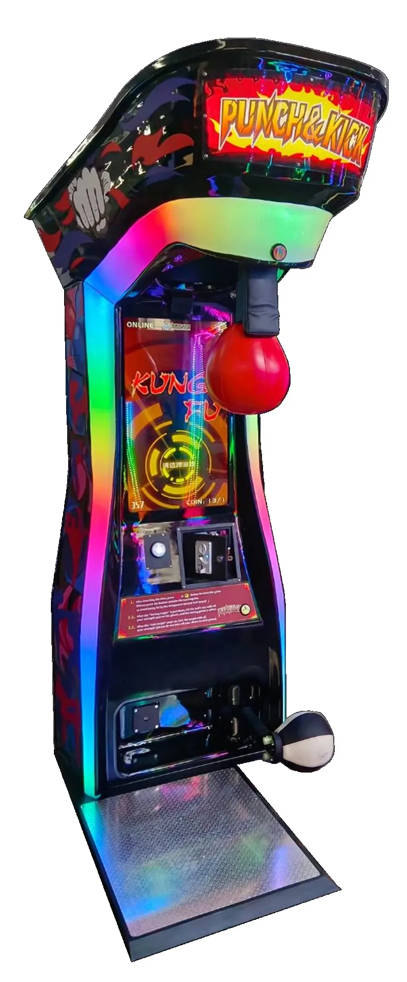 Customized Latest Model Coin Operated Electronic Sport Punch&Kick  Boxing Arcade Game Machine