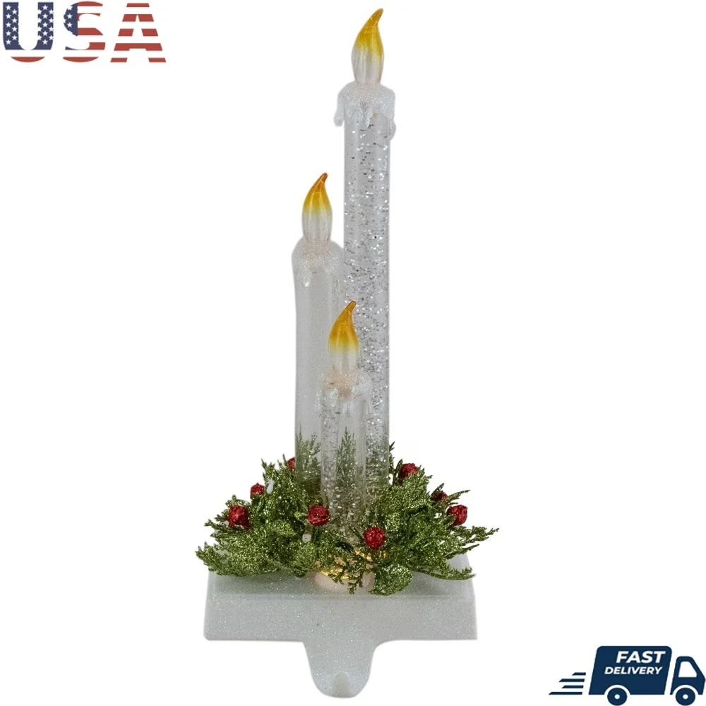 

Светодиодный подсвечник на батарейках, рождественское украшение, дизайн из 3 свечей с сосновыми пружинами, для внутреннего использования