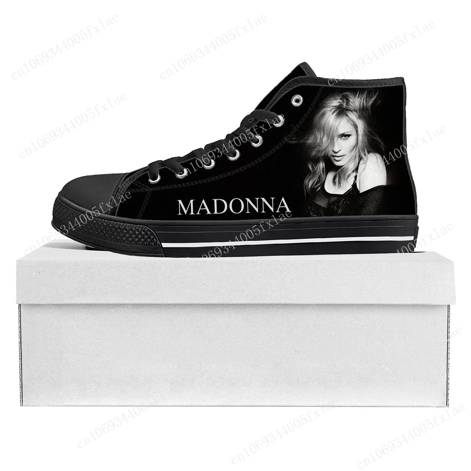 

Madonna Pop Rock Singer High Top High Quality Sneakers Mens Womens Teenager Canvas Sneaker Couple Shoe Custom Shoe Disco Fashion