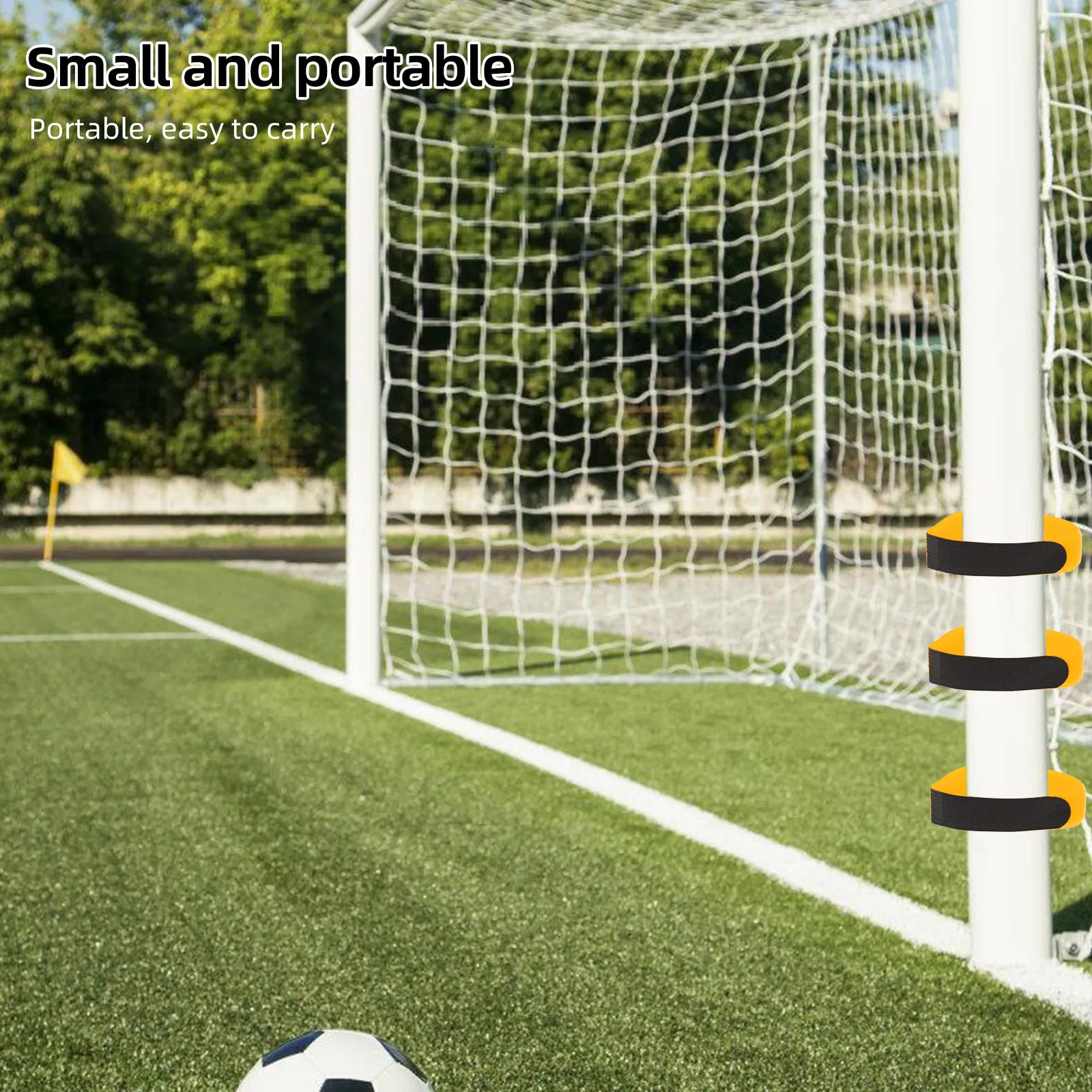 6Pcs Soccer Goal Net Fixing Band Self Adhesive Hook and Loop Tape Adjustable Cut to Size Fastening Strip for Indoor Outdoor Use - view 5