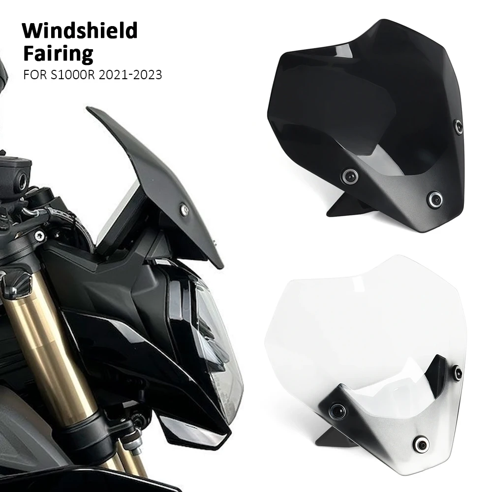 New S1000R Motorcycle Windshield Windscreen For BMW S1000 R S 1000 R 2021 2022 2023 Wind Shield Screen Airflow Deflector Visor