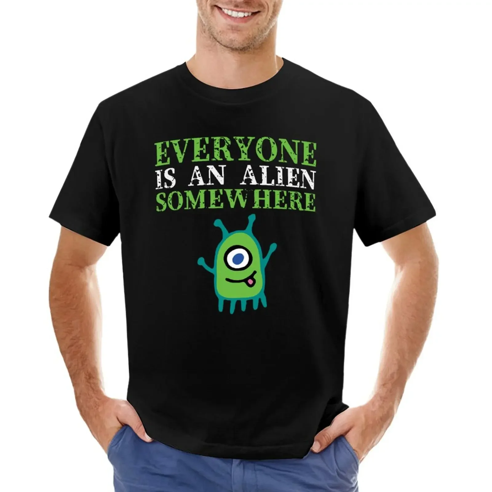 

Everyone is an Alien Somewhere T-shirt vintage clothes korean fashion quick-drying blacks mens graphic t-shirts pack