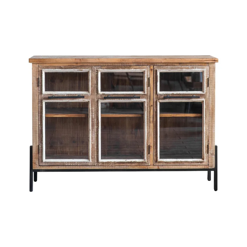 Chinese locker shooting props dining side cabinet, retro old homestay living room wine cabinet tea cabinet
